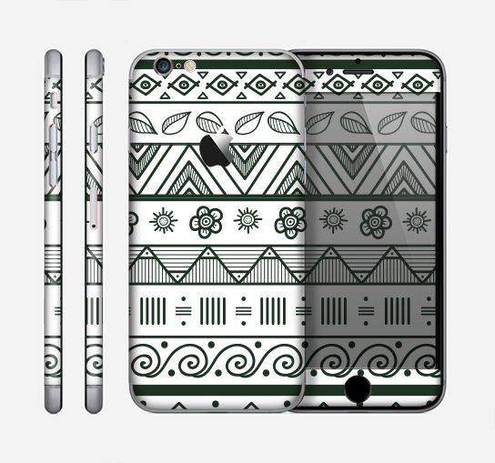 The Black & White Floral Aztec Pattern Skin for the Apple iPhone 6