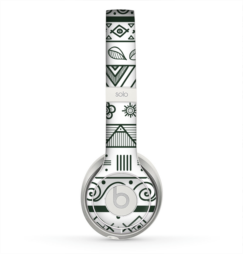 The Black & White Floral Aztec Pattern Skin for the Beats by Dre Solo 2 Headphones