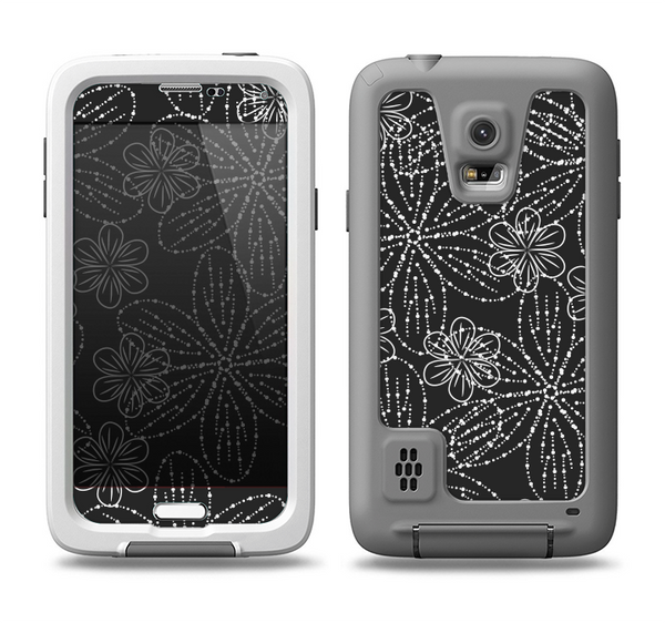 The Black & White Floral Lace Samsung Galaxy S5 LifeProof Fre Case Skin Set