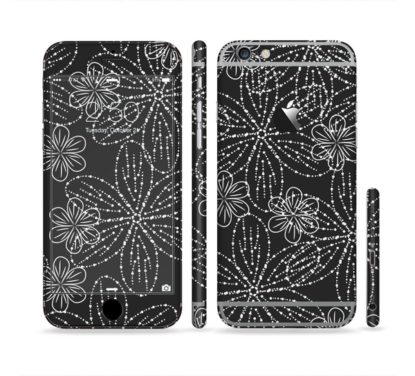 The Black & White Floral Lace Sectioned Skin Series for the Apple iPhone 6 Plus