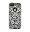 The Black & White Mirrored Floral Pattern V2 Apple iPhone 5-5s Otterbox Commuter Case Skin Set