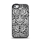 The Black & White Mirrored Floral Pattern V2 Apple iPhone 5-5s Otterbox Symmetry Case Skin Set