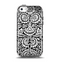 The Black & White Mirrored Floral Pattern V2 Apple iPhone 5c Otterbox Symmetry Case Skin Set