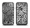 The Black & White Mirrored Floral Pattern V2 Apple iPhone 6/6s Plus LifeProof Fre Case Skin Set