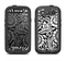 The Black & White Mirrored Floral Pattern V2 Samsung Galaxy S3 LifeProof Fre Case Skin Set