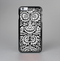 The Black & White Mirrored Floral Pattern V2 Skin-Sert Case for the Apple iPhone 6