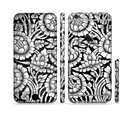 The Black & White Mirrored Floral Pattern V2 Sectioned Skin Series for the Apple iPhone 6s Plus