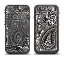 The Black & White Paisley Pattern V1 Apple iPhone 6/6s Plus LifeProof Fre Case Skin Set