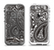 The Black & White Pasiley Pattern Apple iPhone 5-5s LifeProof Fre Case Skin Set
