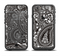 The Black & White Pasiley Pattern Apple iPhone 6/6s Plus LifeProof Fre Case Skin Set