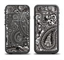 The Black & White Pasiley Pattern Apple iPhone 6/6s LifeProof Fre Case Skin Set