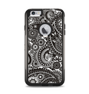 The Black & White Pasiley Pattern Apple iPhone 6 Plus Otterbox Commuter Case Skin Set