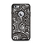 The Black & White Pasiley Pattern Apple iPhone 6 Plus Otterbox Defender Case Skin Set