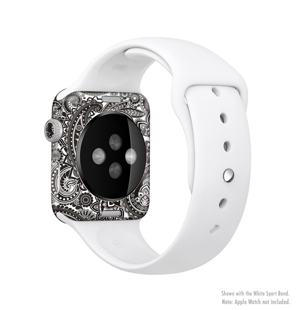 The Black & White Pasiley Pattern Full-Body Skin Kit for the Apple Watch