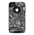 The Black & White Pasiley Pattern Skin for the iPhone 4-4s OtterBox Commuter Case