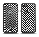 The Black & White Sharp Chevron Pattern Apple iPhone 6 LifeProof Fre Case Skin Set