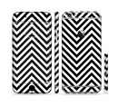 The Black & White Sharp Chevron Pattern Sectioned Skin Series for the Apple iPhone 6s Plus