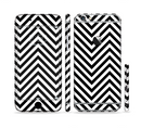 The Black & White Sharp Chevron Pattern Sectioned Skin Series for the Apple iPhone 6 Plus