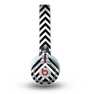 The Black & White Sharp Chevron Pattern Skin for the Beats by Dre Mixr Headphones
