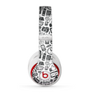 The Black & White Technology Icon Skin for the Beats by Dre Studio (2013+ Version) Headphones