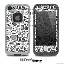 The Black & White Technology Icon Skin for the iPhone 4 or 5 LifeProof Case