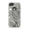 The Black & White Vector Floral Connect Apple iPhone 5-5s Otterbox Commuter Case Skin Set
