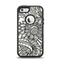 The Black & White Vector Floral Connect Apple iPhone 5-5s Otterbox Defender Case Skin Set