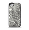 The Black & White Vector Floral Connect Apple iPhone 5-5s Otterbox Symmetry Case Skin Set