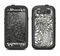 The Black & White Vector Floral Connect Samsung Galaxy S4 LifeProof Nuud Case Skin Set