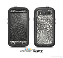 The Black & White Vector Floral Connect Skin For The Samsung Galaxy S3 LifeProof Case