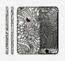 The Black & White Vector Floral Connect Skin for the Apple iPhone 6