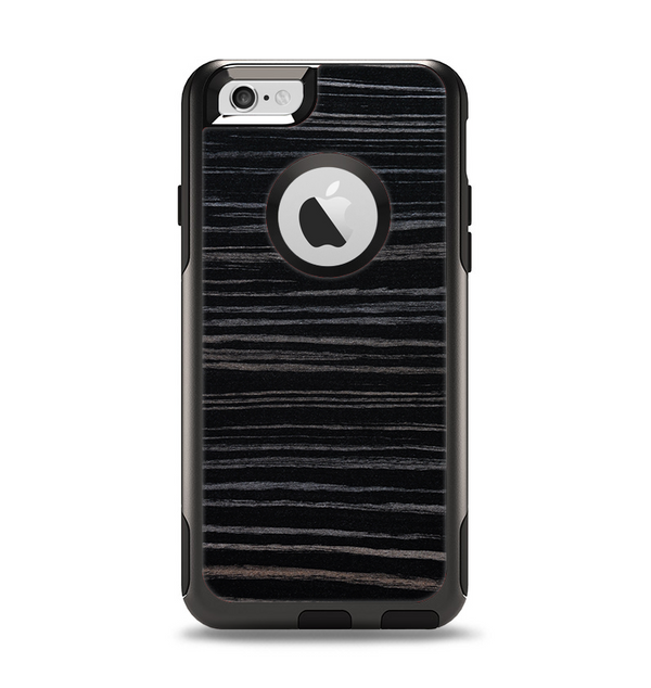 The Black Wood Texture Apple iPhone 6 Otterbox Commuter Case Skin Set
