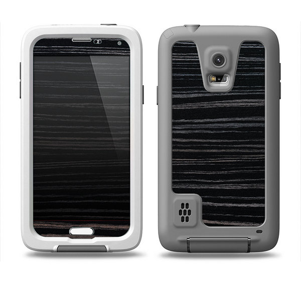 The Black Wood Texture Samsung Galaxy S5 LifeProof Fre Case Skin Set