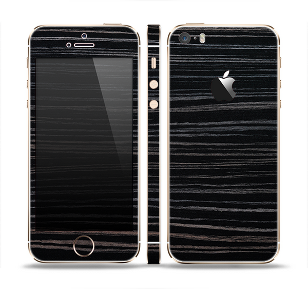 The Black Wood Texture Skin Set for the Apple iPhone 5s