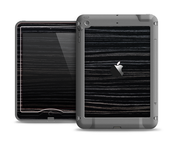 The Black Wood Texture Apple iPad Mini LifeProof Nuud Case Skin Set