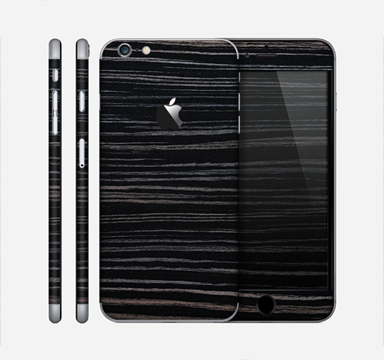 The Black Wood Texture Skin for the Apple iPhone 6 Plus