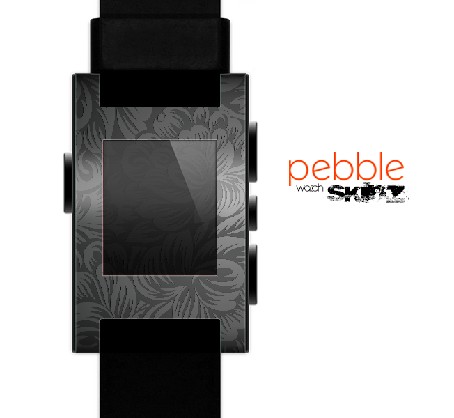 The Black & Gray Dark Lace Floral Skin for the Pebble SmartWatch