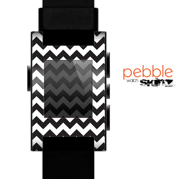 The Black & White Chevron Pattern Skin for the Pebble SmartWatch