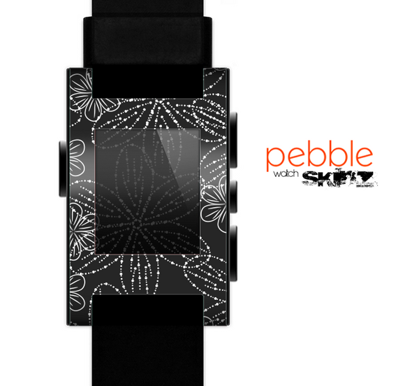 The Black & White Floral Lace Skin for the Pebble SmartWatch