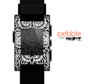 The Black & White Mirrored Floral Pattern V2 Skin for the Pebble SmartWatch