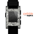 The Black & White Vector Floral Connect Skin for the Pebble SmartWatch
