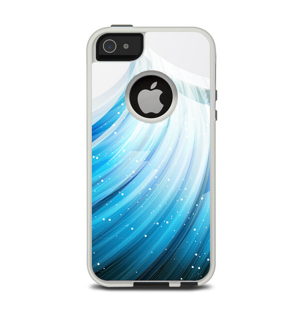 The Black and Blue Highlighted HD Wave Apple iPhone 5-5s Otterbox Commuter Case Skin Set