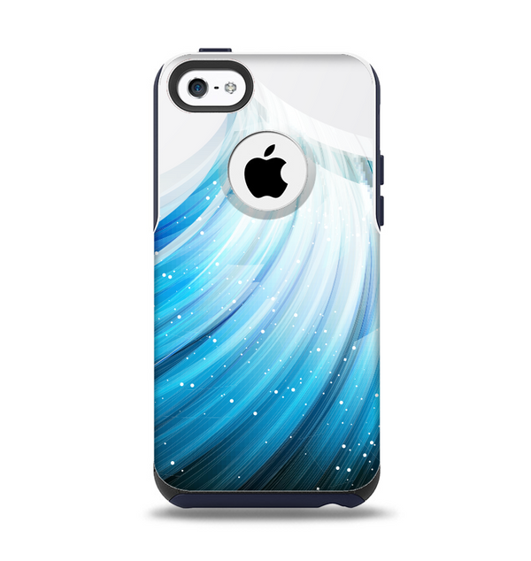 The Black and Blue Highlighted HD Wave Apple iPhone 5c Otterbox Commuter Case Skin Set