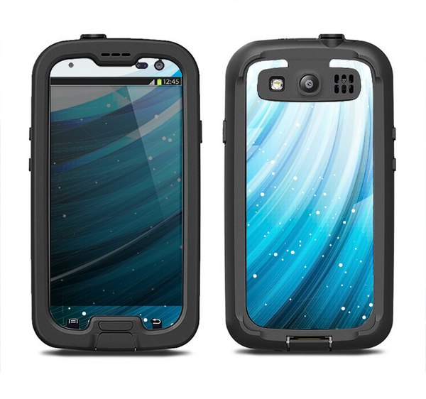 The Black and Blue Highlighted HD Wave Samsung Galaxy S3 LifeProof Fre Case Skin Set