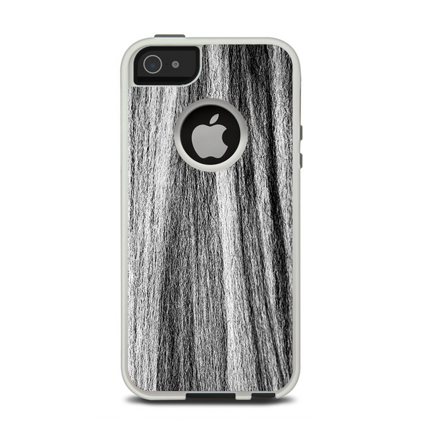The Black and Grey Frizzy Texture Apple iPhone 5-5s Otterbox Commuter Case Skin Set