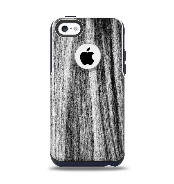 The Black and Grey Frizzy Texture Apple iPhone 5c Otterbox Commuter Case Skin Set