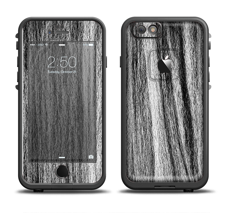 The Black and Grey Frizzy Texture Apple iPhone 6/6s Plus LifeProof Fre Case Skin Set