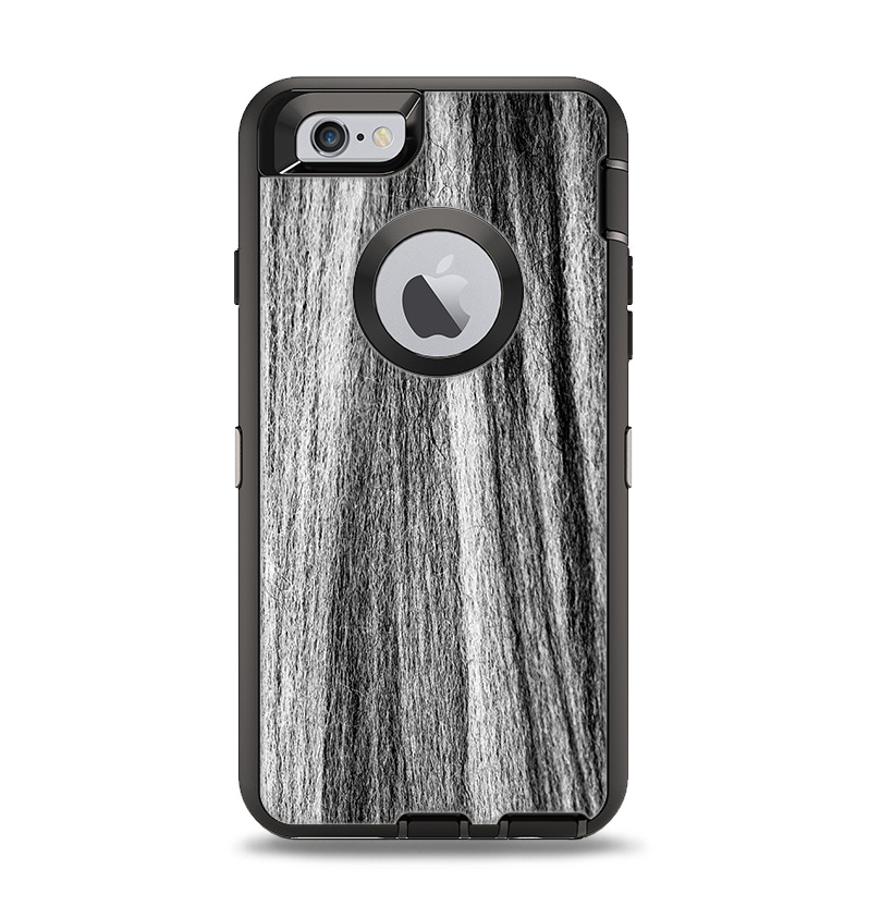 The Black and Grey Frizzy Texture Apple iPhone 6 Otterbox Defender Case Skin Set