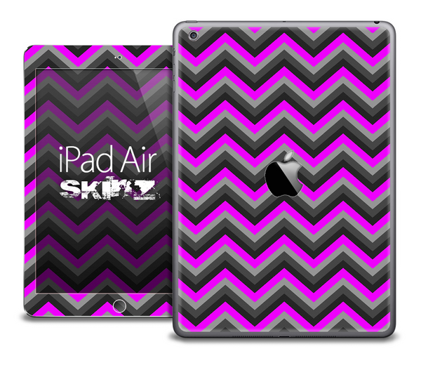 The Black and Hot Pink Chevron Skin for the iPad Air