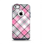 The Black and Pink Layered Plaid V5 Apple iPhone 5c Otterbox Commuter Case Skin Set